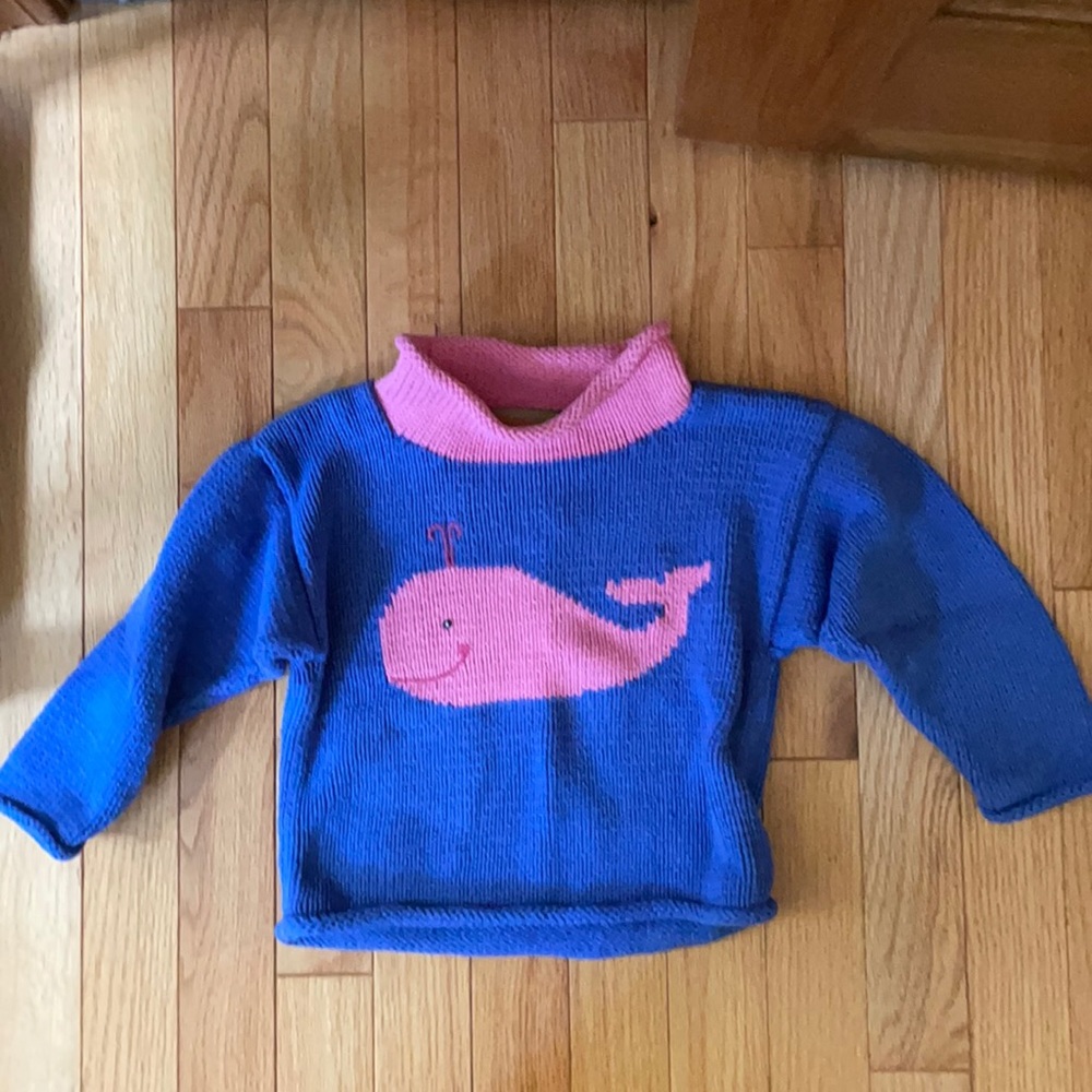 Knit roll neck whale sweater